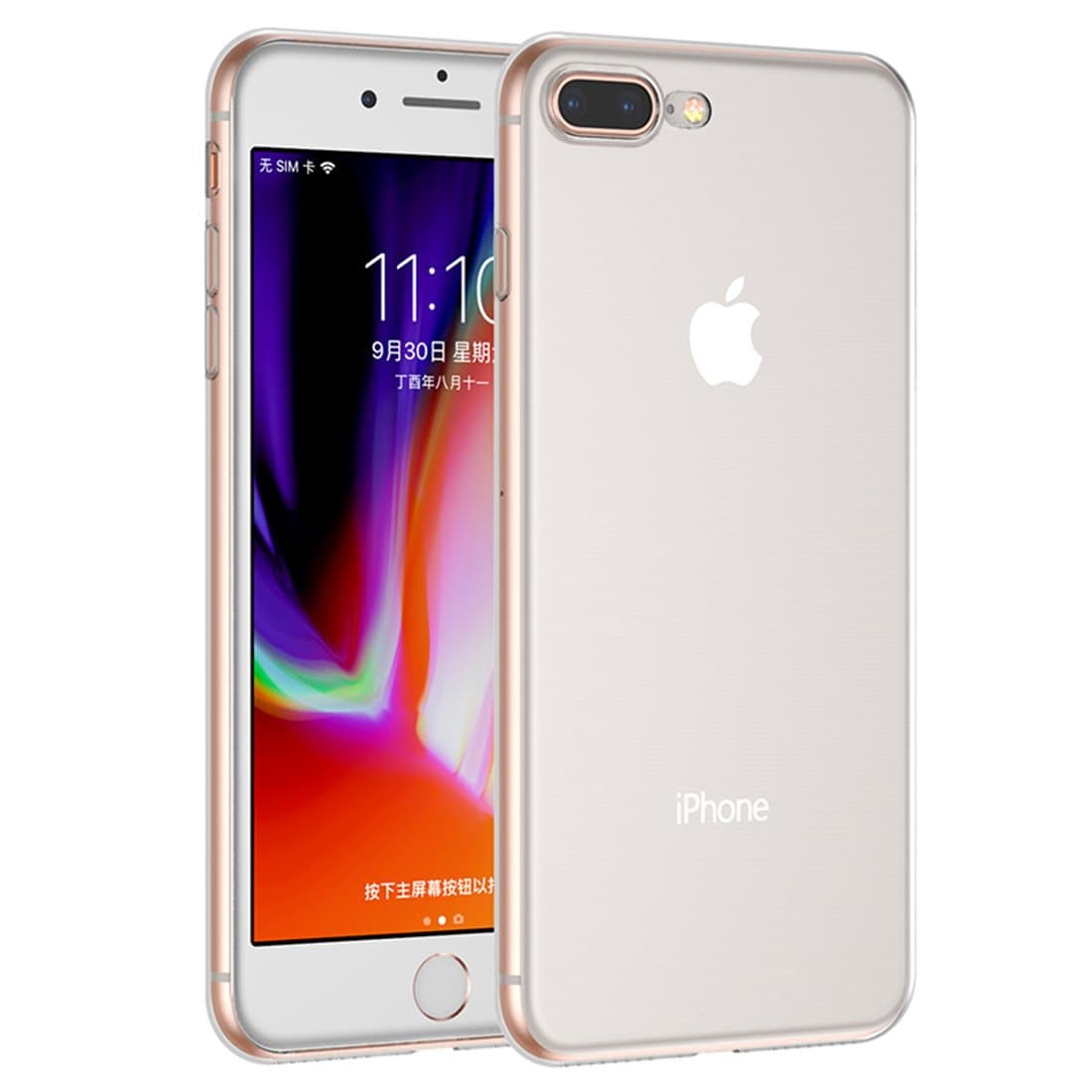 iPhone 7 Plus Case,iPhone 8 Plus Case, Ultra Thin Crystal Clear Soft TPU Cover with Plating Frame [Supports Wireless Charging] Premium Clarity Anti-Scratch Flexible Transparent Skin Case for Apple iPhone 6S Shine Series