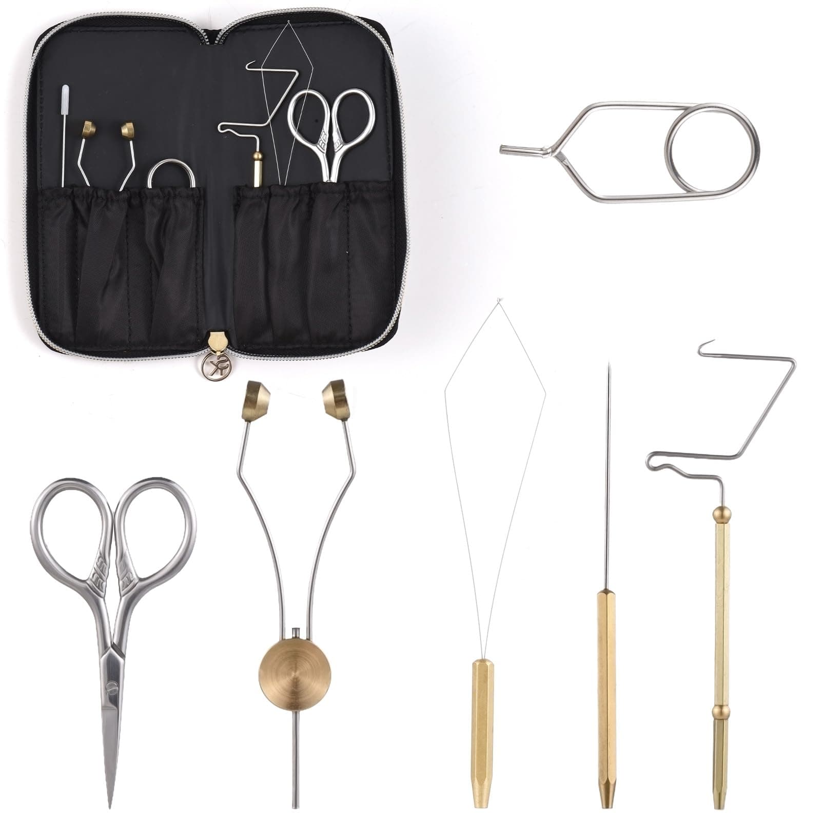 OUNA Fly Tying Tools Combo Kit Whip Finisher Bobbin Holder Bodkin Bobbin Threader for Fishing Lures