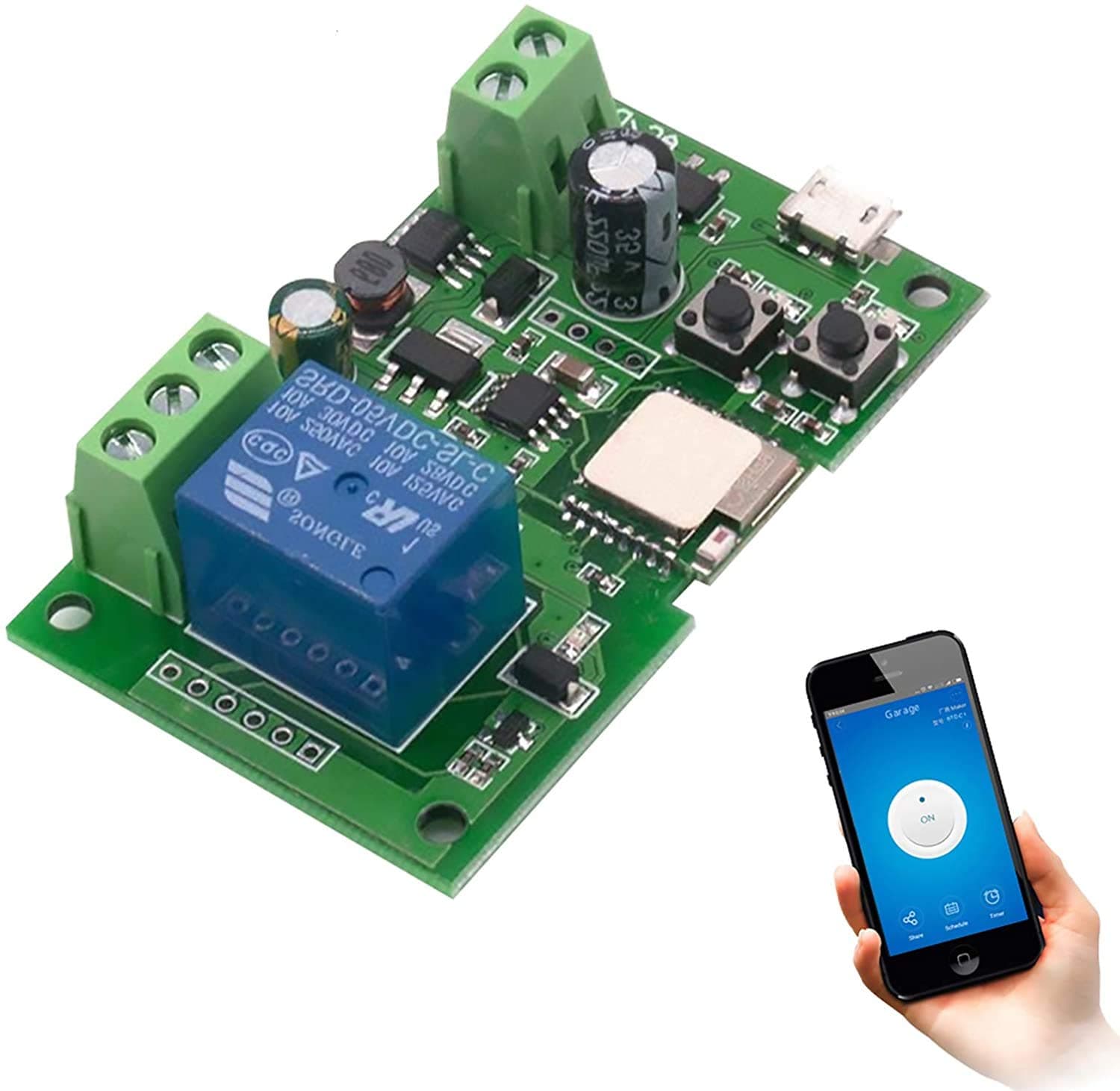 wireless jog relay momentary/self-locking switch module DIY smart home remote control wifi relay switch Ewelink App compatible with Alexa Echo Google Home IFTTT (DC1)