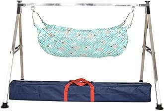 Baby Boy's and Girl's Portable Folding Swing Cradle, Silver