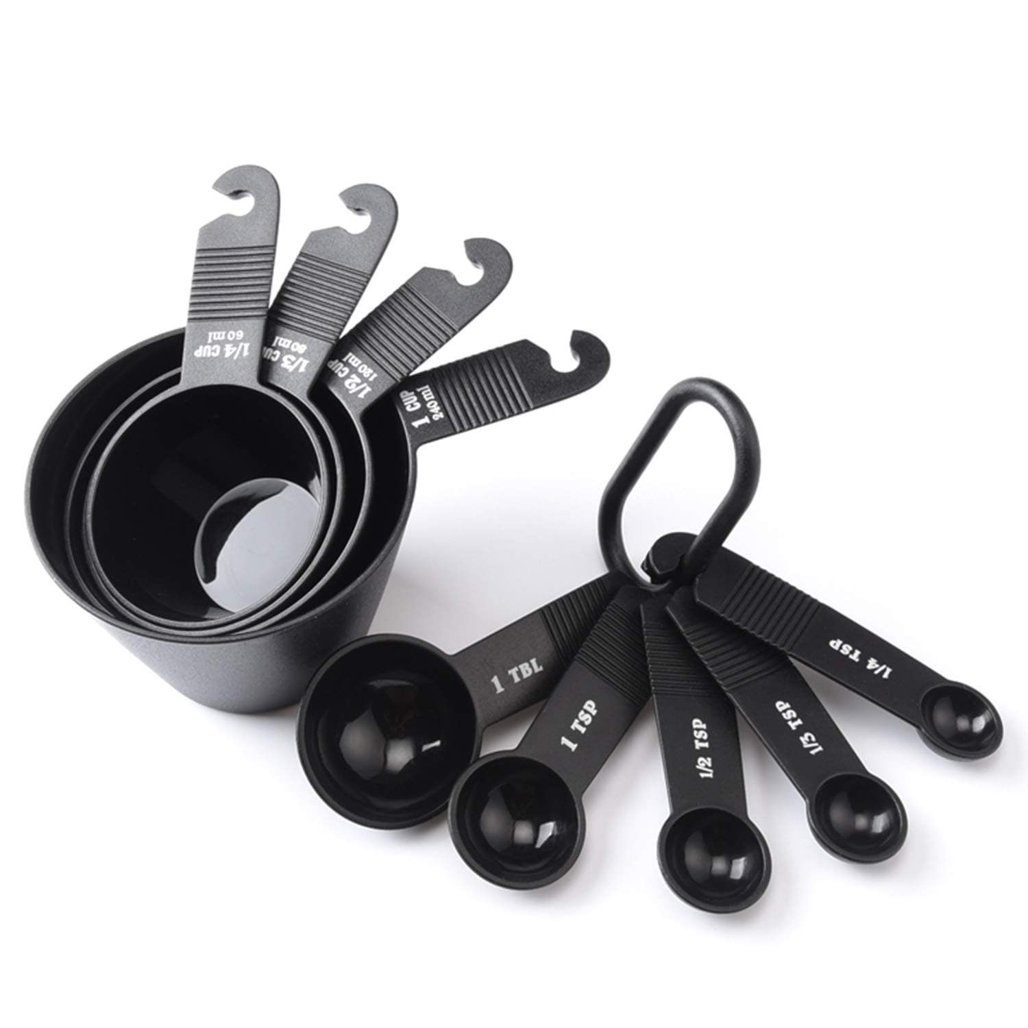 Journeys 9 Pcs Plastic Measuring Cups And Spoons Set Stackable Cooking Baking Durable Food Grade