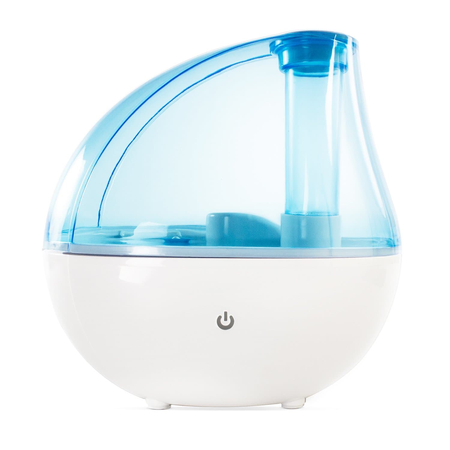 Cool Mist Humidifier - Ultrasonic Quiet Operation Device - With Night Light And Automatic Shut Off - 1.5 Liter - White/Blue