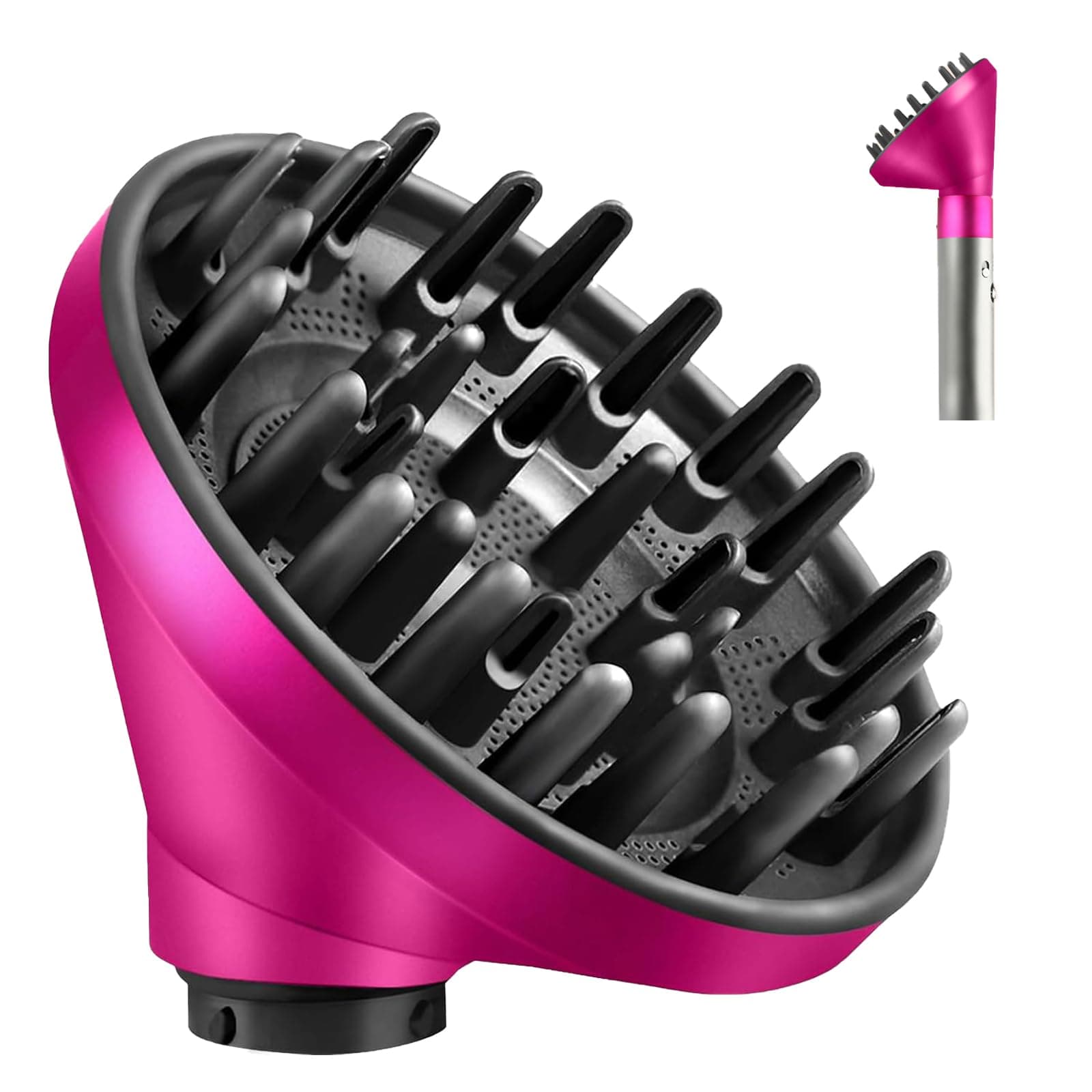 Upgraded Large Diffuser Attachment for Dyson Airwrap Styler Converts to Hair Dryer for Fast Drying Wave Curly Thick Hair, Heat Resistant Nylon Fiber Nozzle Attachments, Rose