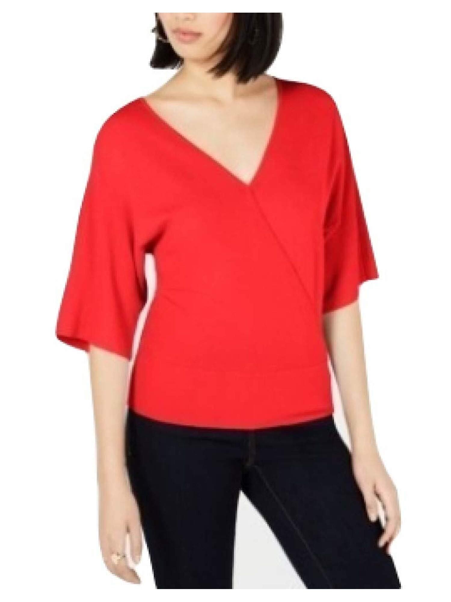 Bar III Back Cutout Top Red Size Large