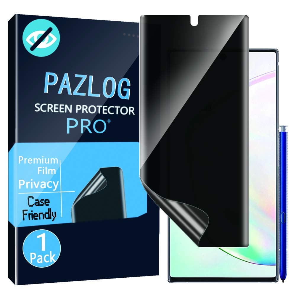 Galaxy Note 10 Plus Privacy Screen Protector, Anti Spy [Ultrasonic Fingerprint Compatible] Full 3D Curved Anti-Scratch Easy Install Bubble-Free Flexible Film for Samsung Note 10+ / Note10 Plus 5G