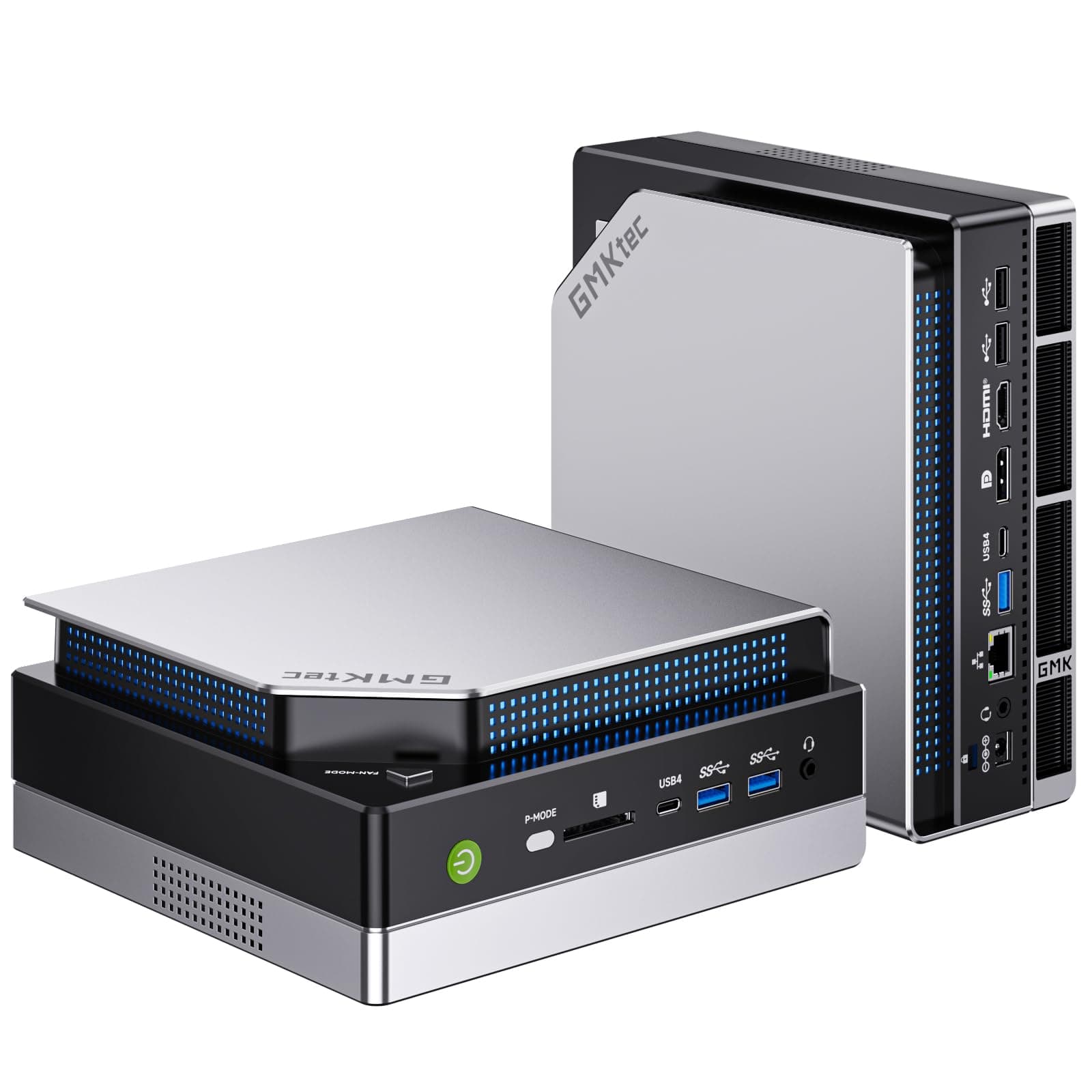 GMKtec EVO-X2 AI Mini PC AMD Ryzen Al Max+ 395 (up to 5.1GHz) Mini Gaming Computers, 64GB LPDDR5X 8000MHz (8GB*8) 1TB PCIe 4.0 SSD, Quad Screen 8K Display, WiFi 7 & USB4, SD Card Reader 4.0