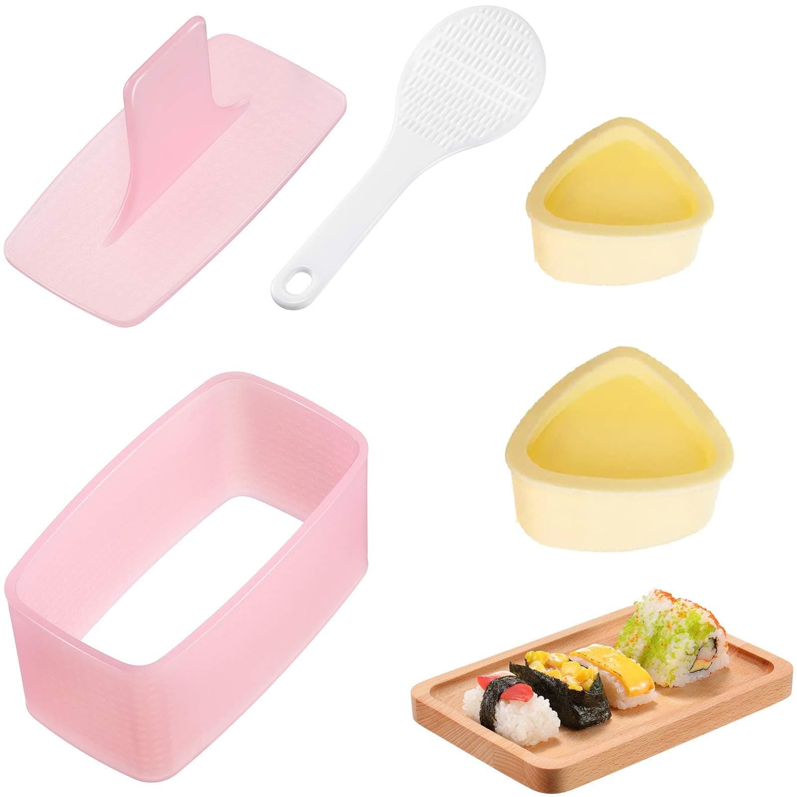 Onigiri Mold, 4Pack Rice Musubi Maker Kit, Classic Triangle Rice Ball Press, Sushi Mold for Kid Lunch Bento and Home DIY (Style 2)