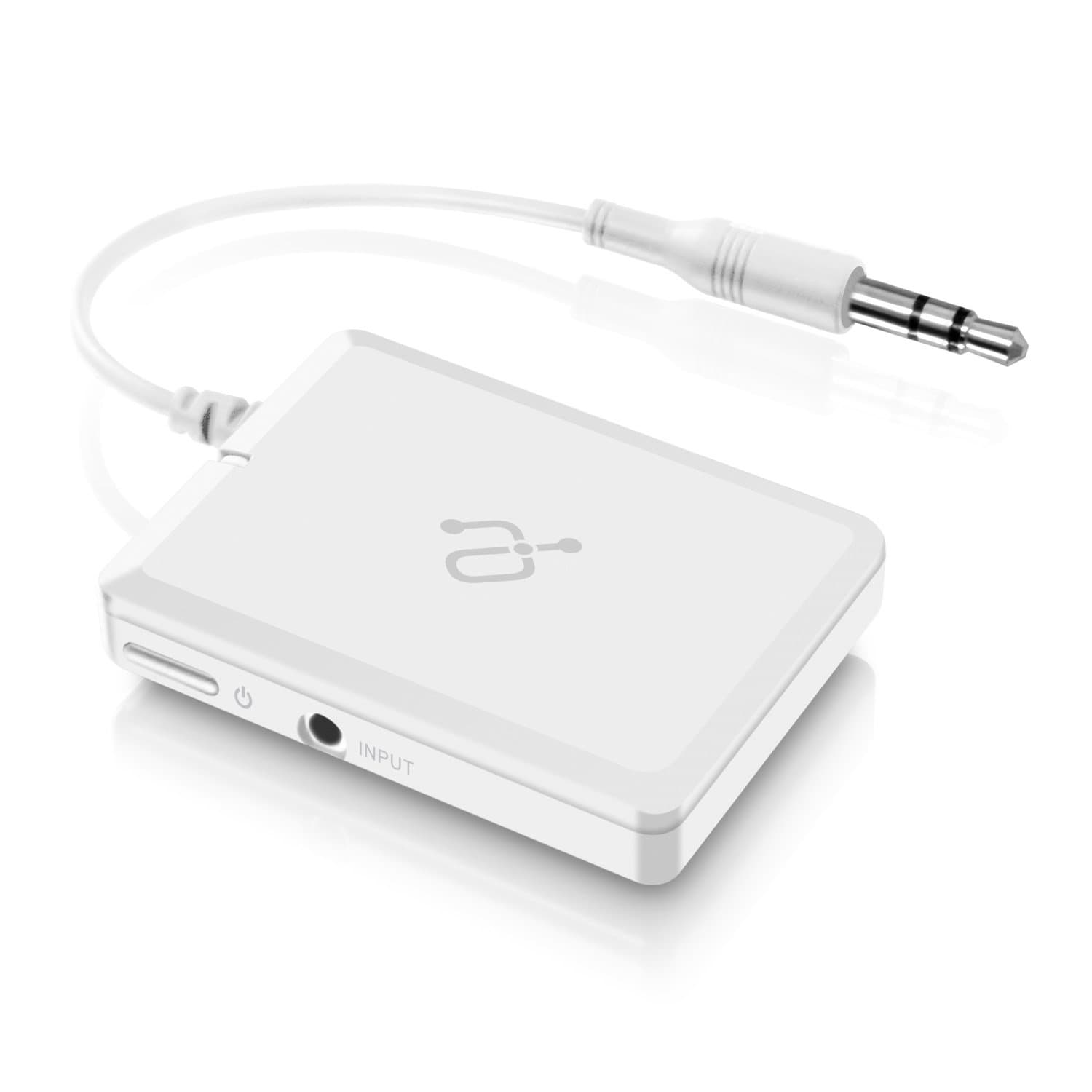 Aluratek Bluetooth v3.0 Audio Transmitter, Bluetooth enable TVs, Stereos, Computers and MP3 Players for Wireless Audio Transmitting to BT Headphones, Up to 33ft. (ABT01F), white