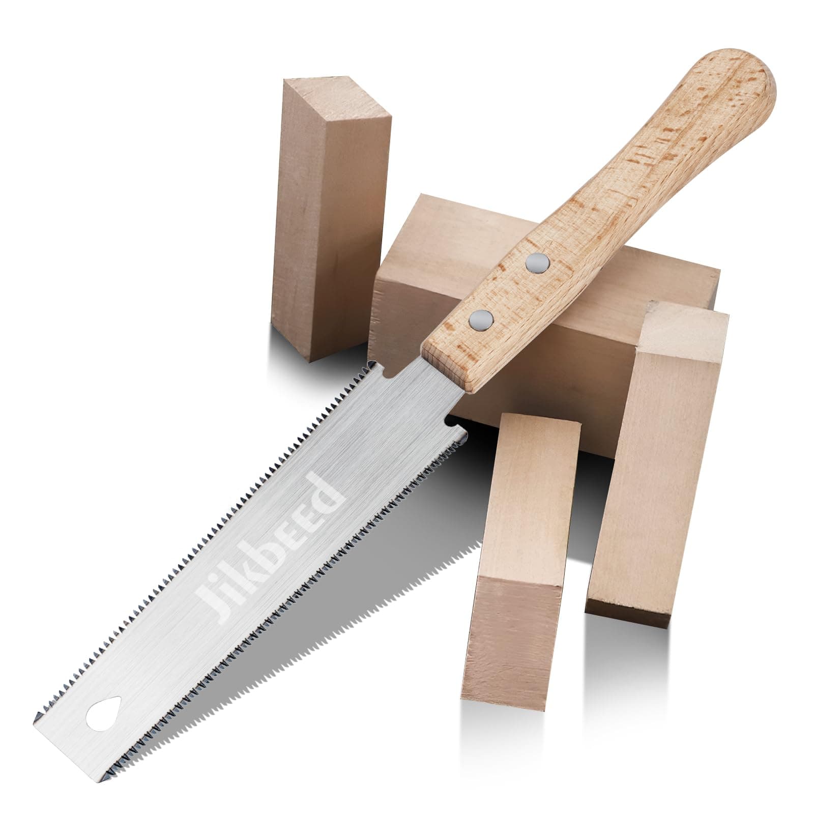 Japanese Hand Saw 6 Inch Double Edge Sided Pull Saw Ryoba SK5 Flexible Blade 14/17 TPI Flush Cut Beech Handle Wood Saw for Woodworking Tools