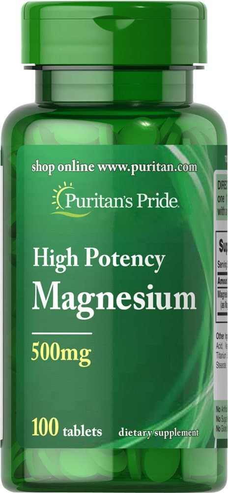 High Potency Magnesium Tablets, 500 mg, 100 Count