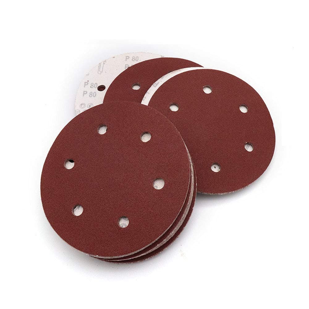 60 Grit 9 Inch 6 Hole Hook and Loop Sanding Disc Flocking Sandpaper for Random Orbit Sander 10Pcs