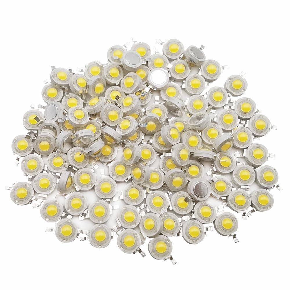 High Power LED Chip 3 W Warm White (3000 K - 3500 K with Input 560 mA - 700 mA Connection DC 3 V - 3.4 V with 3 Watt) Super Bright Intensity SMD COB Light Emitter Components Diode 3 W Bulb