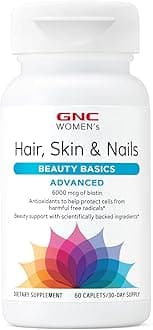 GNC Women's Advanced Hair, Skin & Nails Daily Multivitamin Blend for Women, Clinically Studied Beauty Support Containing Biotin, Hyaluronic Acid, Collagen, Lutein, 60 Caplets