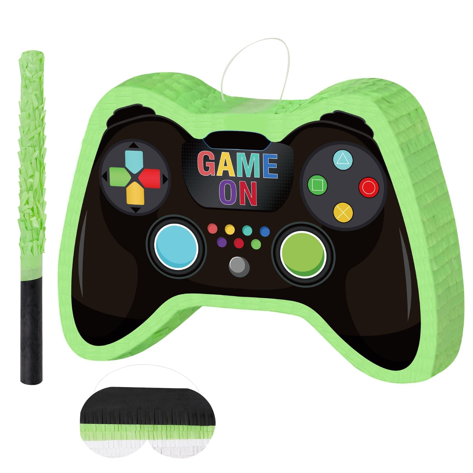 Video Game Controller Pinata with Pinata Stick and Blindfold for Boys Kids Birthday Party Decorations Video Game Party Supplies Carnival Activity Decorations