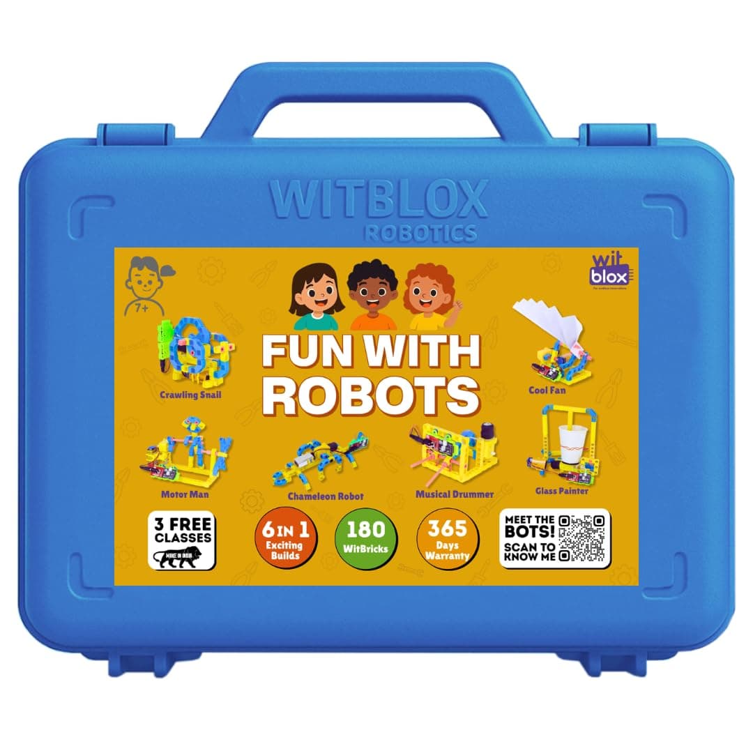 - Fun with Robots 6in1 Moving Robot Plug Fit Modular Electronics Circuits for Motors & Machines STEM Experiments Birthday Robotics Kits Gift Toys for Boys, Girls & Kids Age 8 9 10 11 12