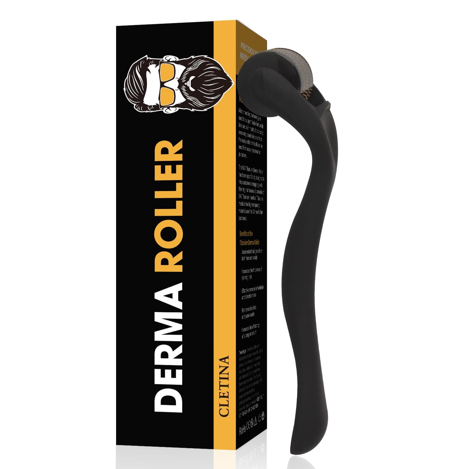 540 Titanium Derma Roller - Microneedle Micro Needle Roller for Men and Women Home Use - Microneedling Rolle Microneedle Skin Care Tool B8