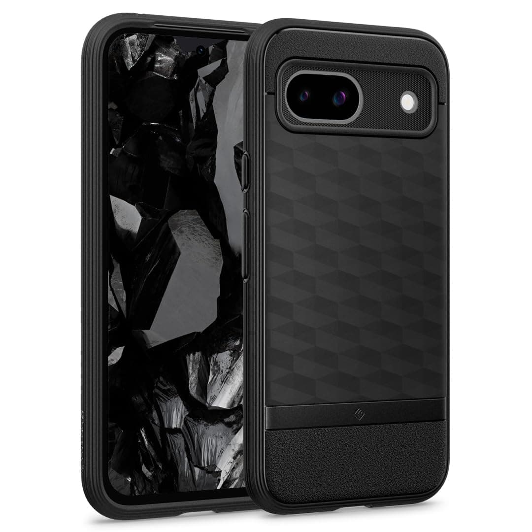 Caseology Parallax for Google Pixel 8a Case, [Military Grade Drop Protection] Ergonomic 3D Hexa Cube Phone Cover for Google Pixel 8a - Matte Black