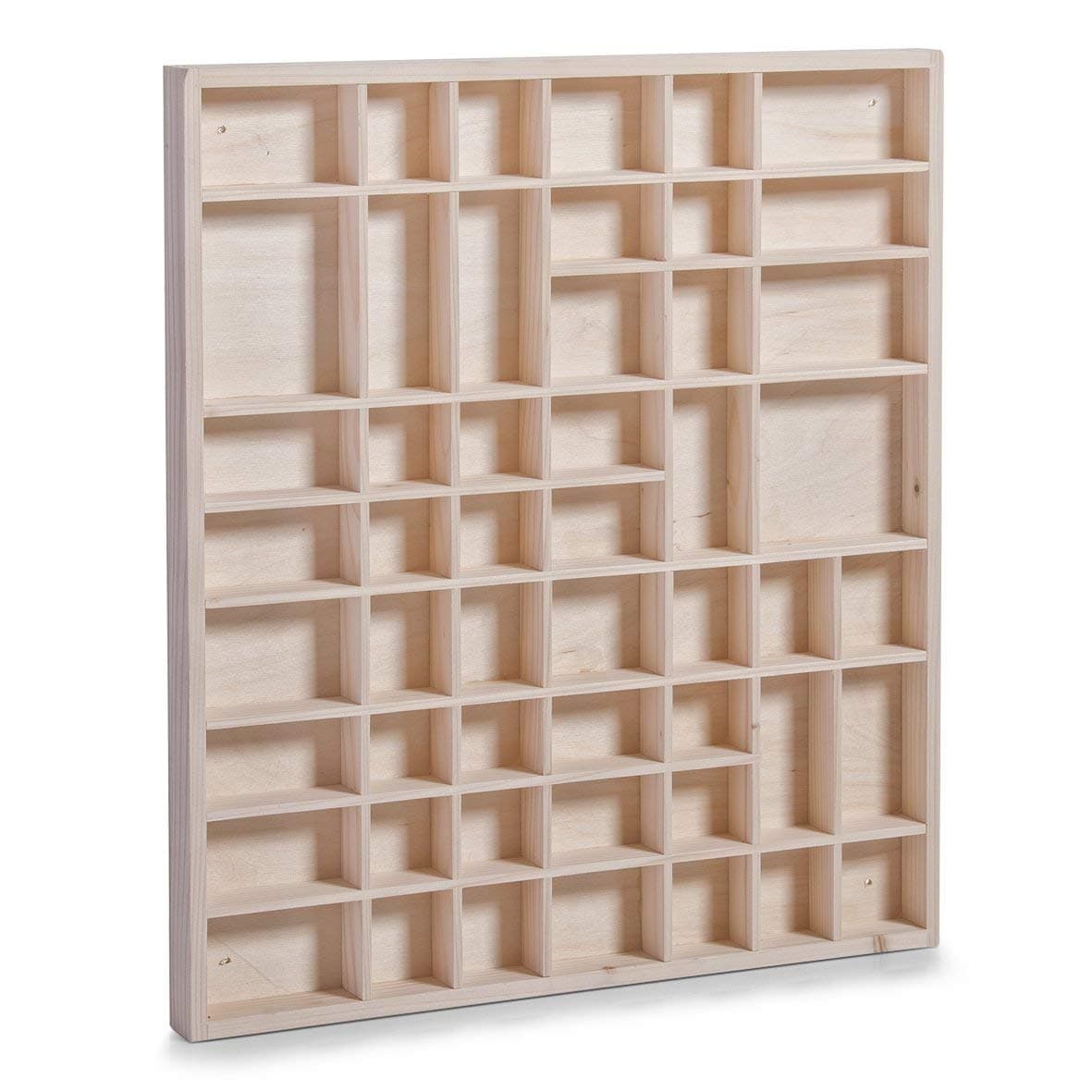 Zeller 12106 Display Case Length 52 cm Width 3.5 cm Height 46 cm Pine Wood Natural