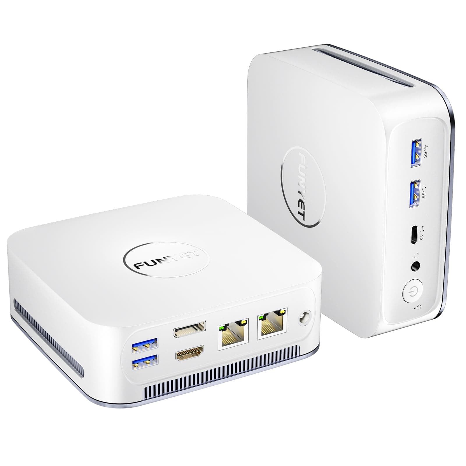 FUNYET Mini PC Gaming PC, Desktop Computer with Intel 12th Gen Alder Lake N95(up to 3.4GHz), 8GB DDR4 RAM 256GB SSD, Supports 4K Displays, Windows 11 Pro White