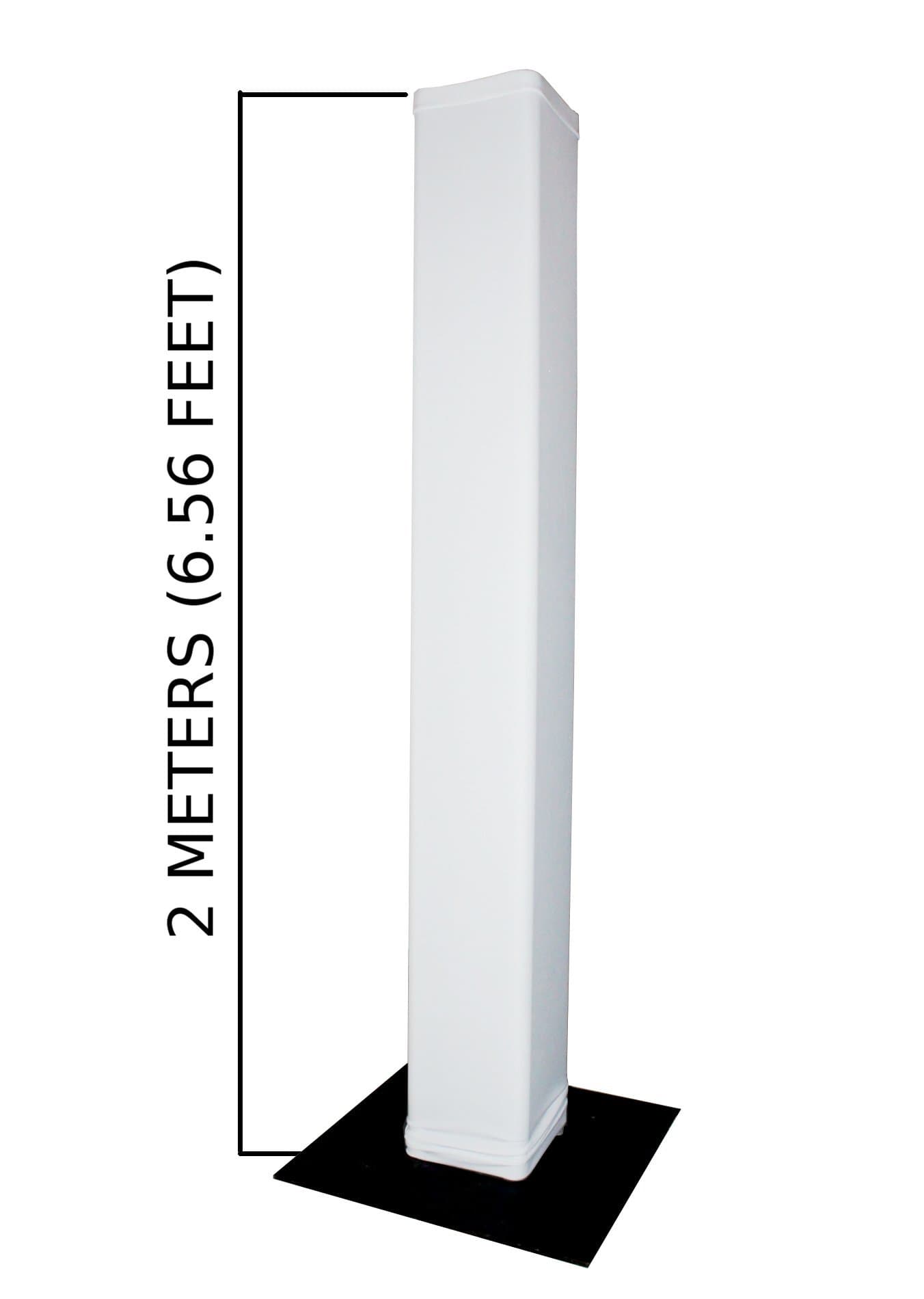 6.5 Foot (2M) Truss Pull Over White Cover Lycra Sleeve with 6 zippers DJ Equipment with FREE TRAVEL BAG