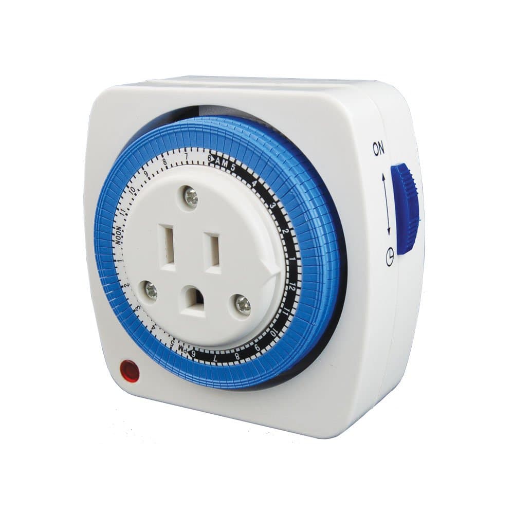 HTGSupply Single Outlet 120-Volt Mechanical Timer, 24-Hour Programmable