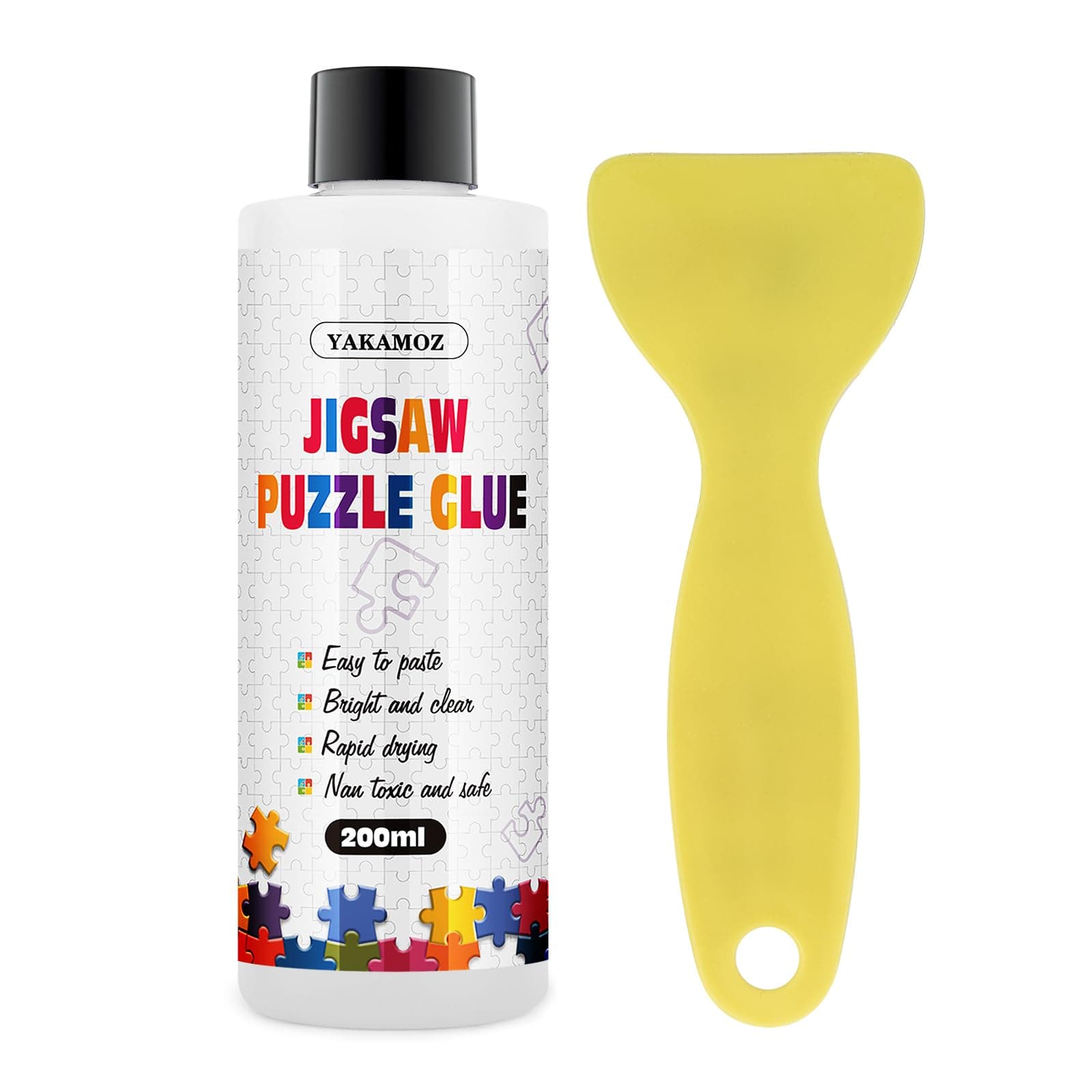 Clear Jigsaw Puzzle Glue with Precision Applicator – Non-Toxic, Quick Dry & Water-Soluble for Puzzles up to 5000 Pieces (200ML)