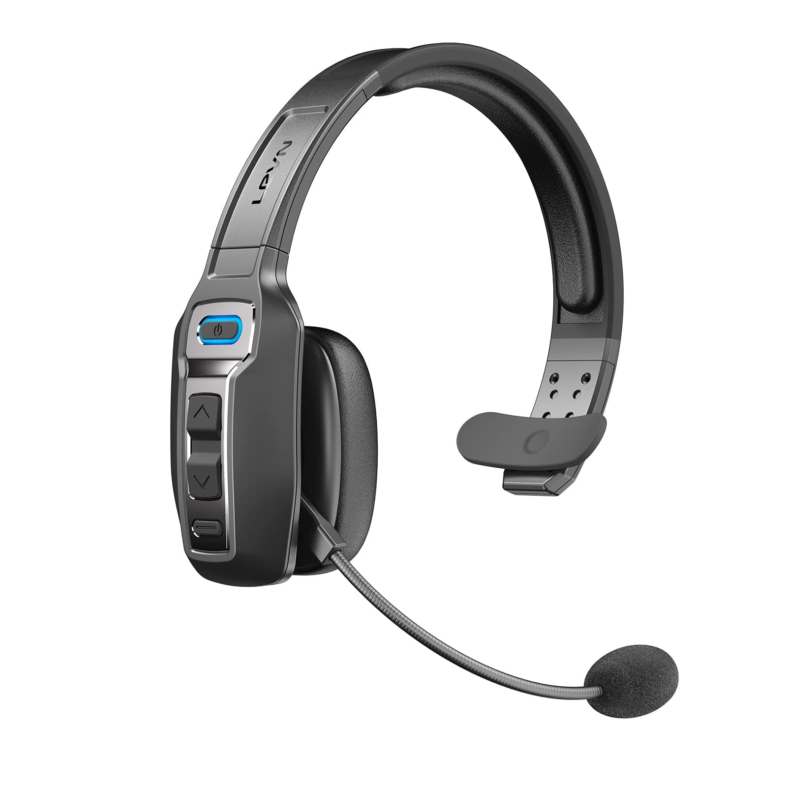 Bluetooth Headset with Microphone, Trucker Bluetooth Headset with AI Noise Cancelling & Mute Button, Wireless On-Ear Headphones 60 Hrs Working Time, for Trucker Home Office Remote Work Zoom