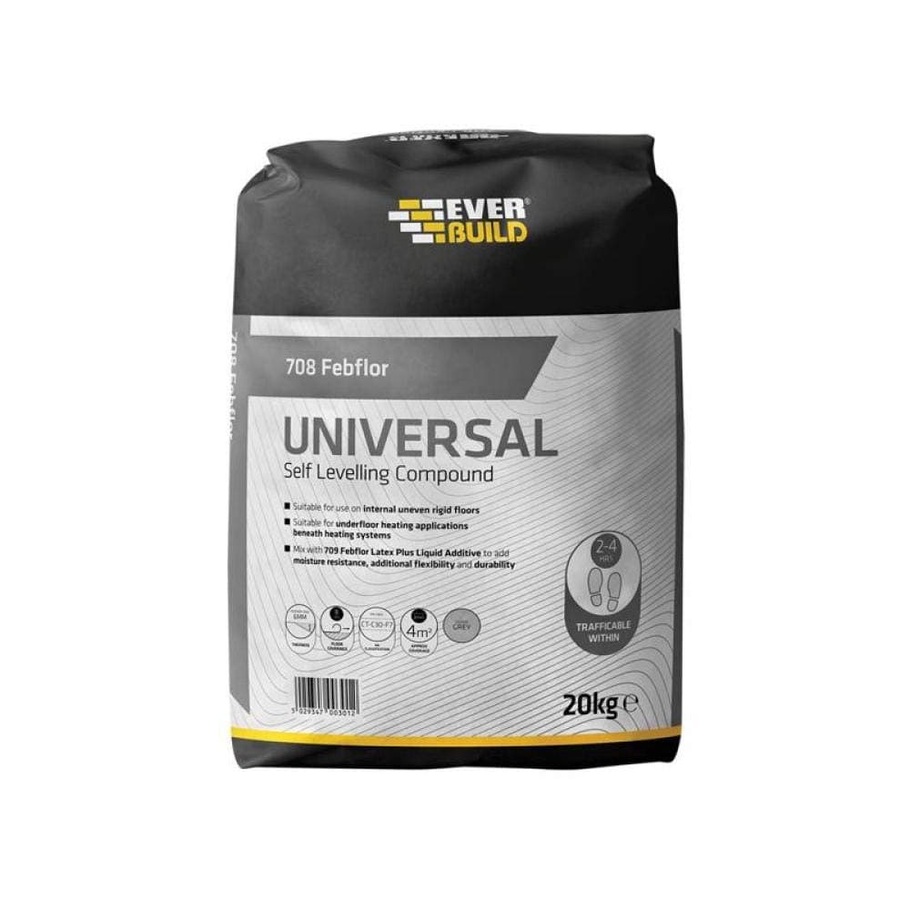 Everbuild 708 Febflor Universal Self-Levelling Compound – Fast Curing – 20 kg