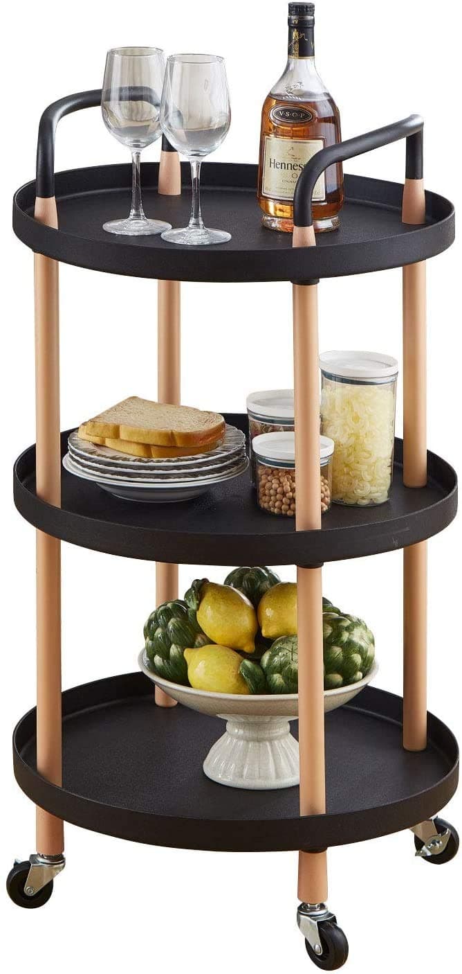 PYU-Tier Kitchen Utility Serving Trolley Shelf Rack Organizer Home Bedroom Office Storage Rolling Salon Cart,Bathroom & Toy Rack