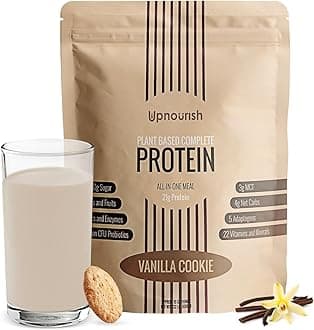 Vanilla Cookie Vegan Protein Powder 54 Superfoods Powder,1.5 Billion CFU Probiotics 21g Plant Based Protein,No Sugar No Dairy No GMO Dairy Free,Meal Replacement Shake Keto-Friendly Low-Carb