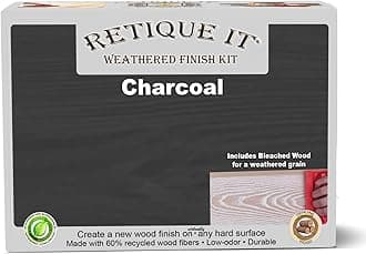 Retique It Gel Stain Liquid Wood Kits Real Paintable Wood. (32 Fl Oz (Pack of 1), Weathered Finish, 35 Charcoal)