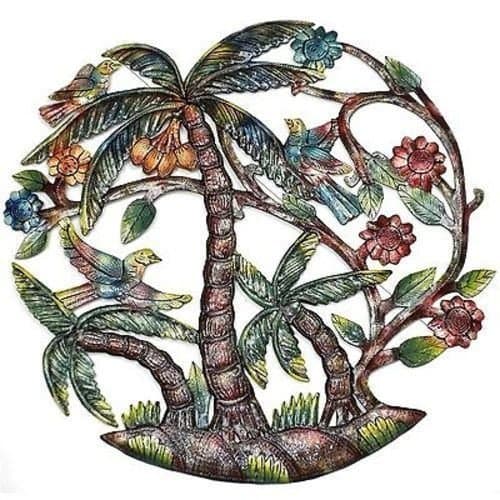 Large Palm Tree Tropical Metal Wall Art