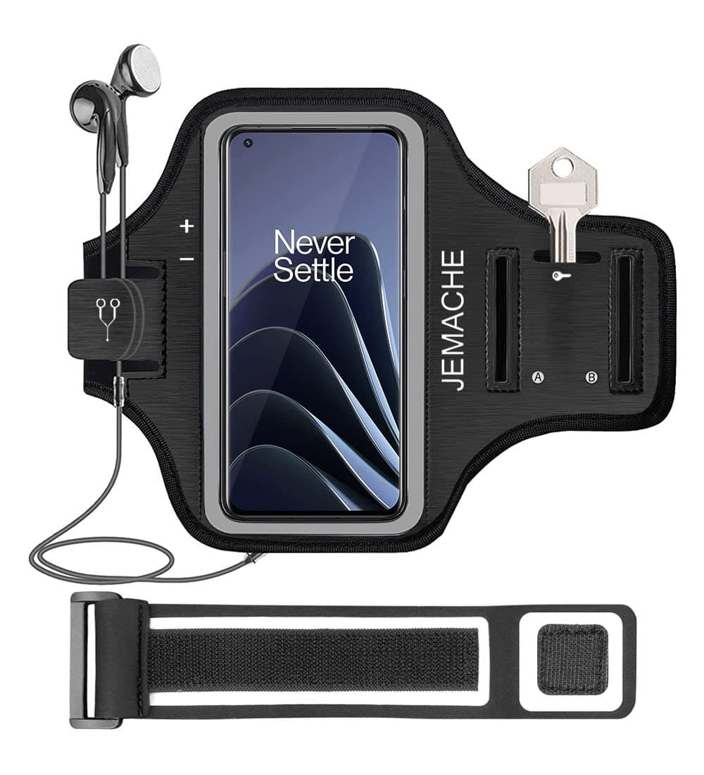 Oneplus 10 Pro/ 9 Pro/ 9/ 7T Pro/ 7 Pro Armband, TUPSKY Water Resistant Gym Running Exercise Workouts Sport Arm Band Case for Oneplus 10 Pro,9 Pro,9,7T Pro,7 Pro,8 Pro with Key/Card Holder (Black)