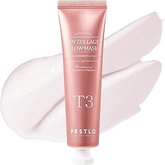 PESTLO Baby Collagen Glow Mask - Korean Peel Off Face Mask Skincare Infused with Reallagen/T3 Vegan Collagen, Aginon, Volufiline for Elasticity & Glass Skin | Optional Overnight Use, 1.69 fl.oz