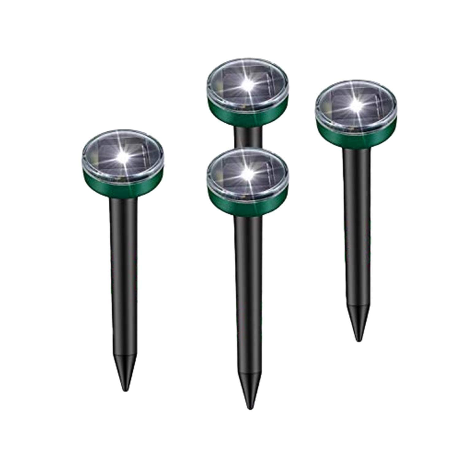 Viccioo 4 Pack Solar Mole Repeller LED Ultrasonic Mole Repellent Gopher Repeller Vole Deterrent Chaser for Garden Repeller Repel Mole, Gopher, Vole, Rodent