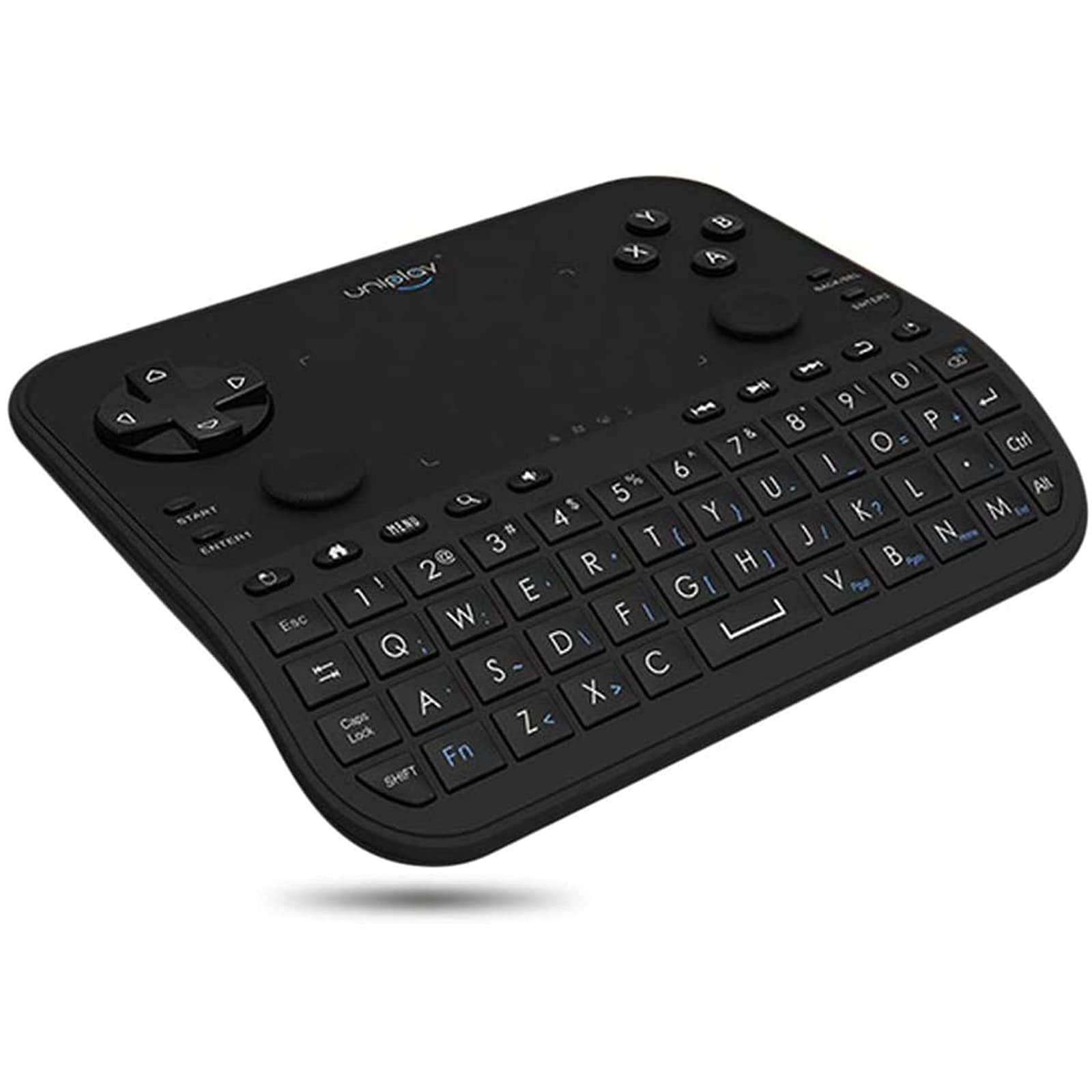 UNIPLAY Mini Keyboard for PC Wireless Keyboard Mouse Combo 2.4GHz Game Controller with Touchpad, Remote Control for Google Android Smart TV Box HTPC IPTV, 6 in 1 Small Keyboard
