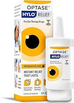 OPTASE HYLO Relief Dry Eye Drops - Fast-Acting Preservative Free Eye Drops for Dry Eyes - with Patented HYLO Delivery System - Artificial Tears for Mild to Moderate Dry Eye Relief - .33 Oz, 300 Doses