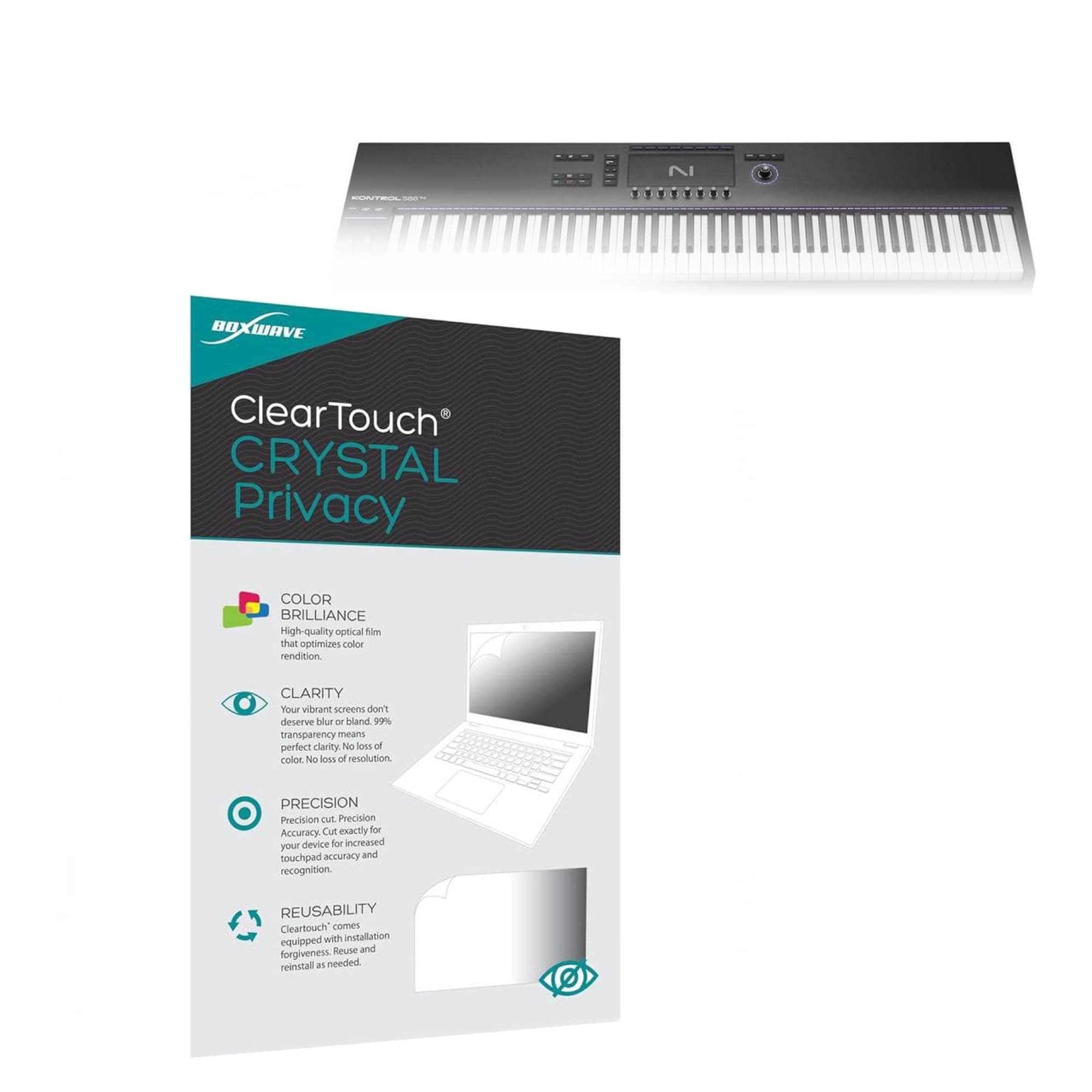 BoxWave Screen Protector Compatible With Native Instruments Kontrol S88 MK3 - ClearTouch Crystal Privacy (2-Pack), Privacy Screen Protector Flexible Film Clear