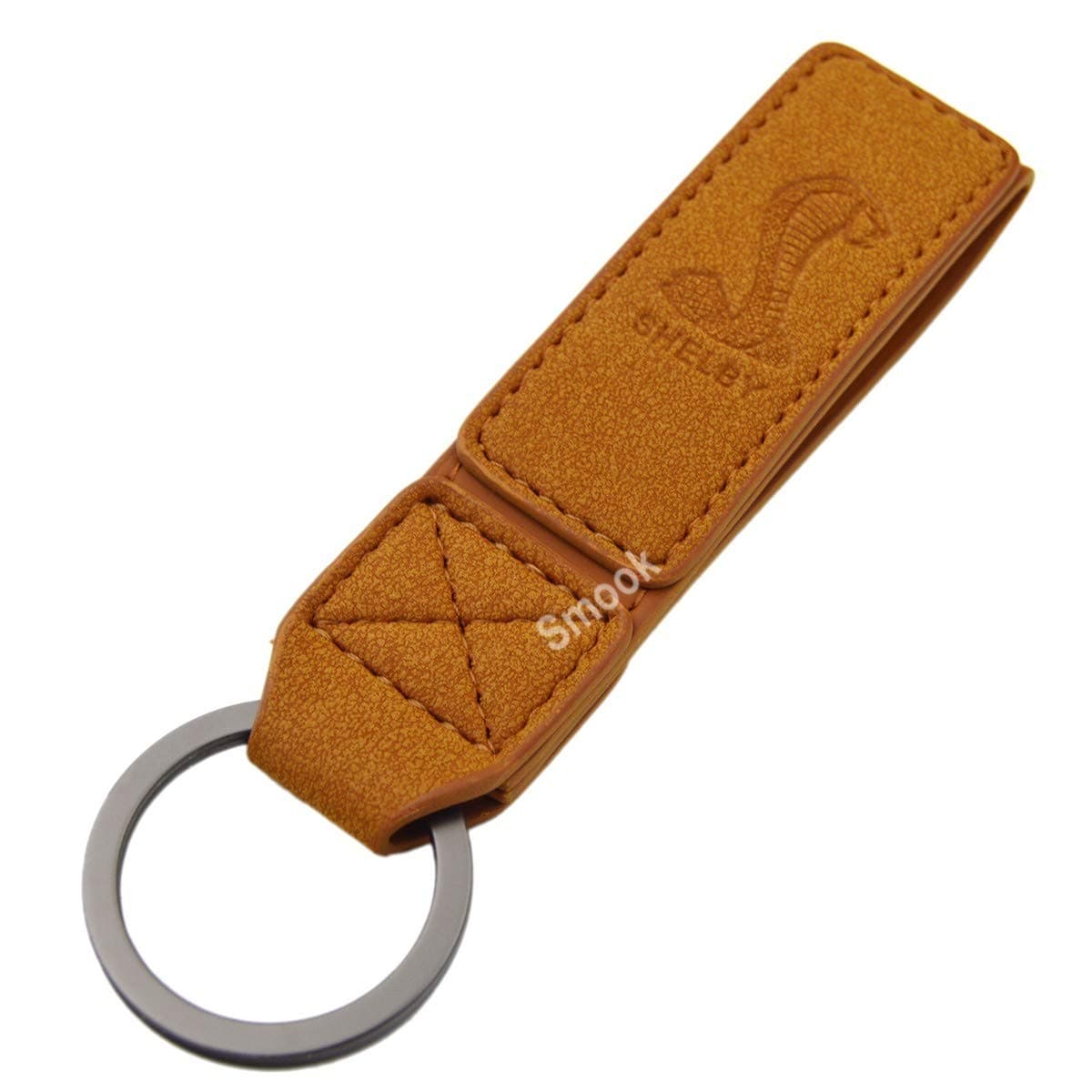 Luxury 2 Layer Real Leather Cobra Key Chain Ring for Mustang Shelby GT500 GT350 GT