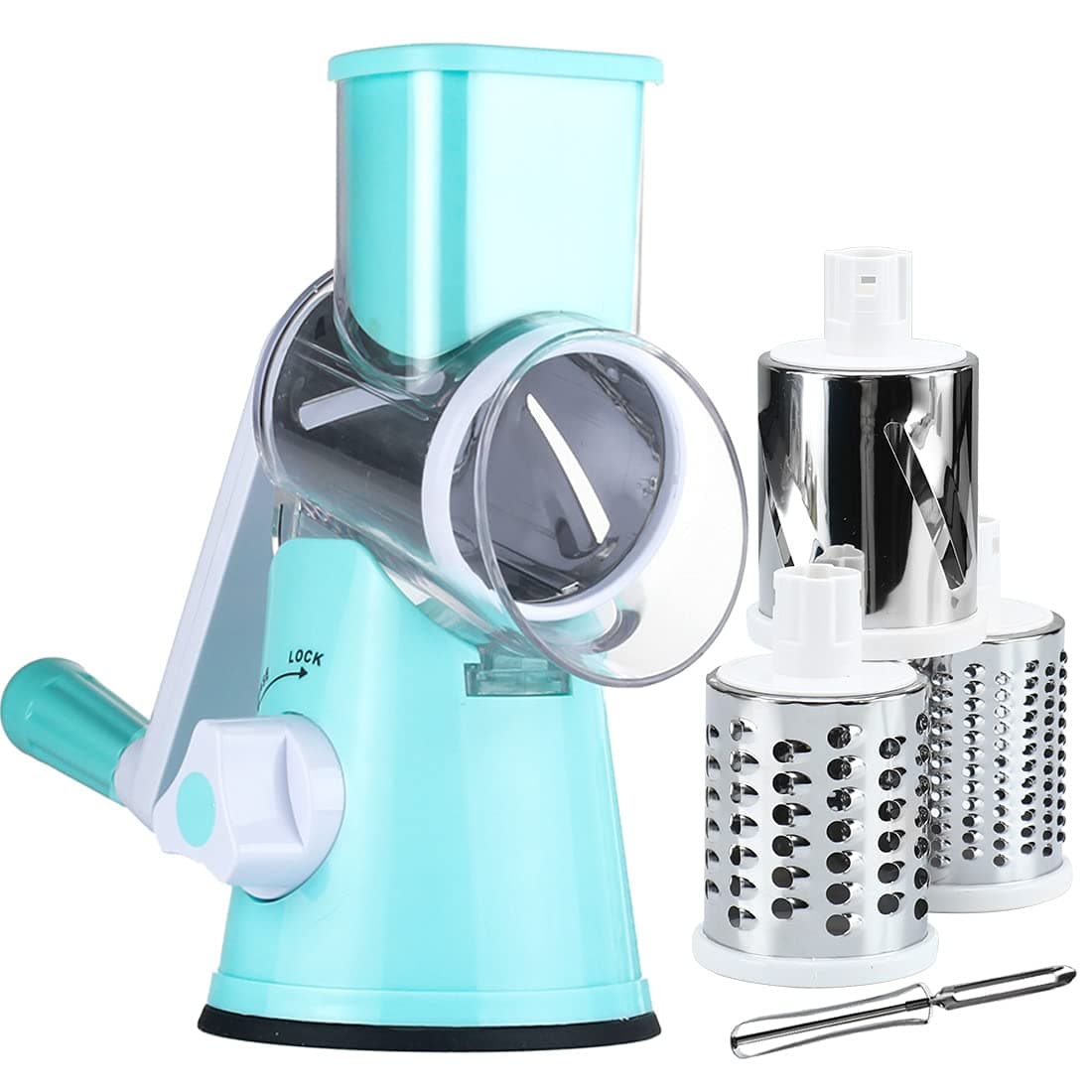 V2COM Rotary Cheese Grater Slicer - (Blue)
