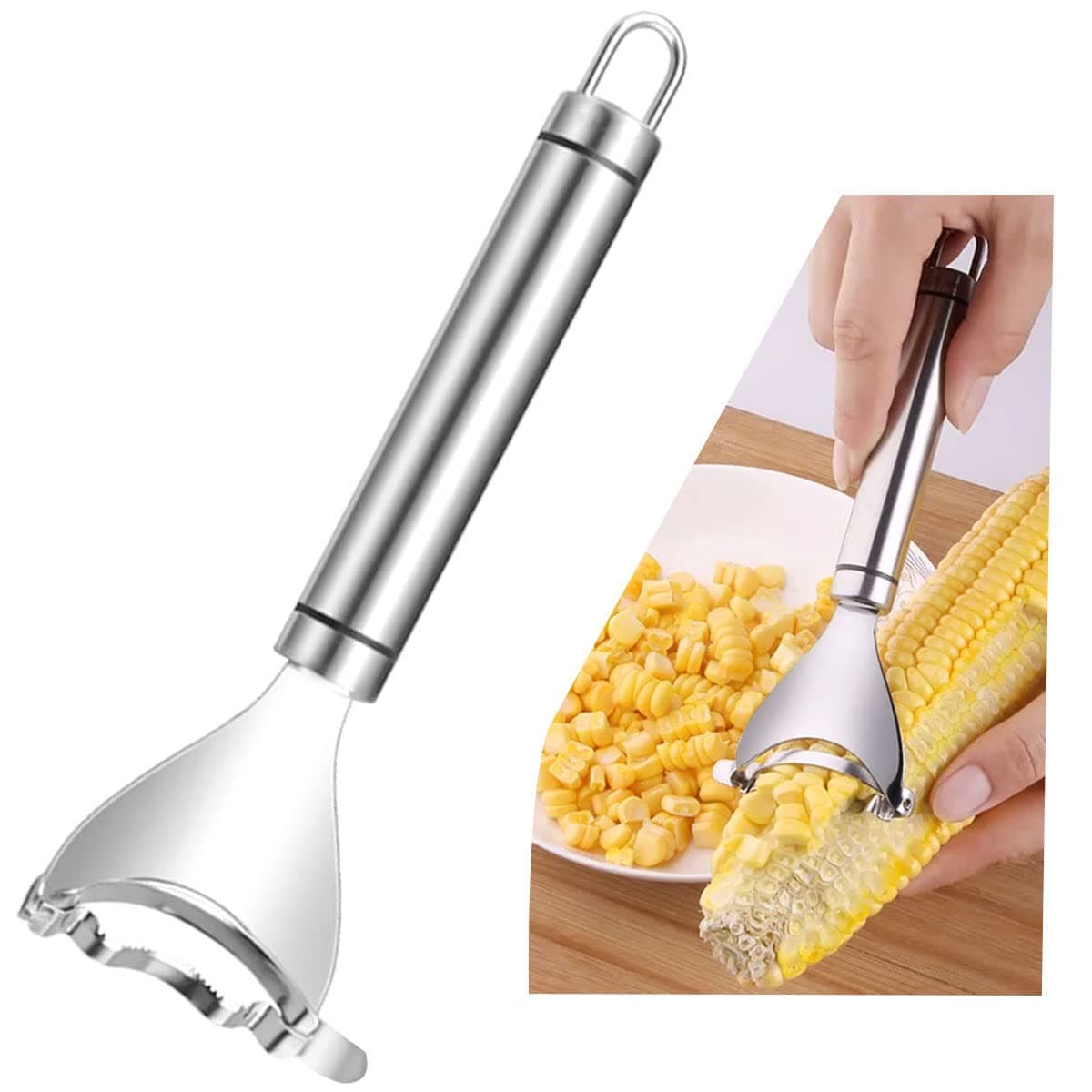 1 Pcs Corn Peeler Corn Planer Thresher Stainless Steel Corn Peeler for Corn On the Cob Corn Kernel Remover Tool Magic Corn Stripper Tool Corn Cutter Corn Scraper with Ergonomic Handle for Kitchen