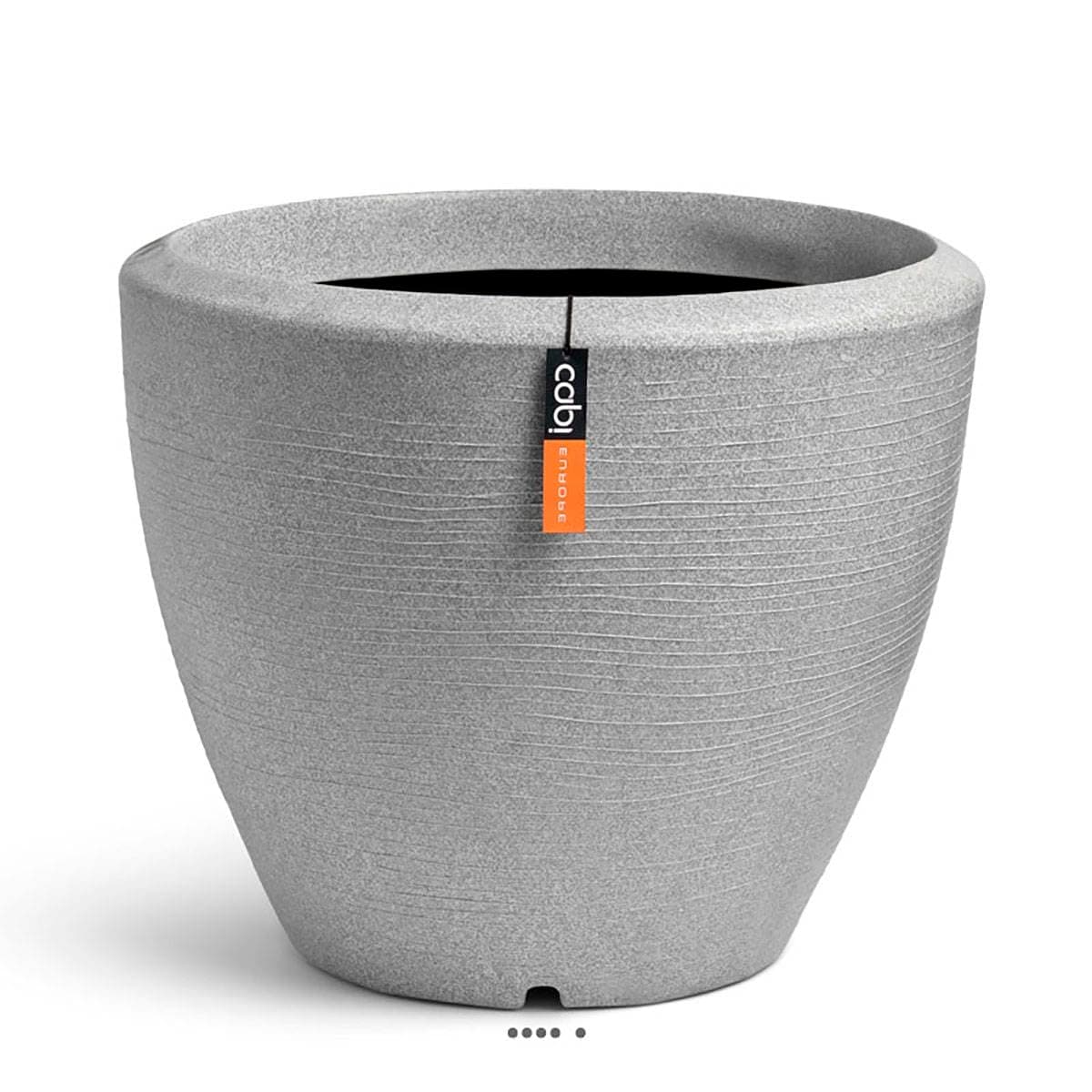 CapiModern Plastic Granite Flared Pot H 90 x D 114 cm Light Grey - dim: H 90 cm - Colour: Snow White 100