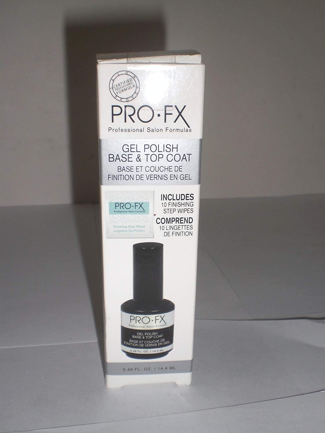 Pro-FX Gel Polish Base & Top Coat Includes 10 Finishing Wipes Salon Formula PROFESSIONAL