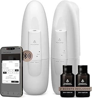 5 Star Collection Plug in Waterless Diffuser (2 Fragrances Included)-Cold Air & Waterless Diffusers for Home & Office- Silent Wall Diffuser Plug in (2 Devices +2 Scents)