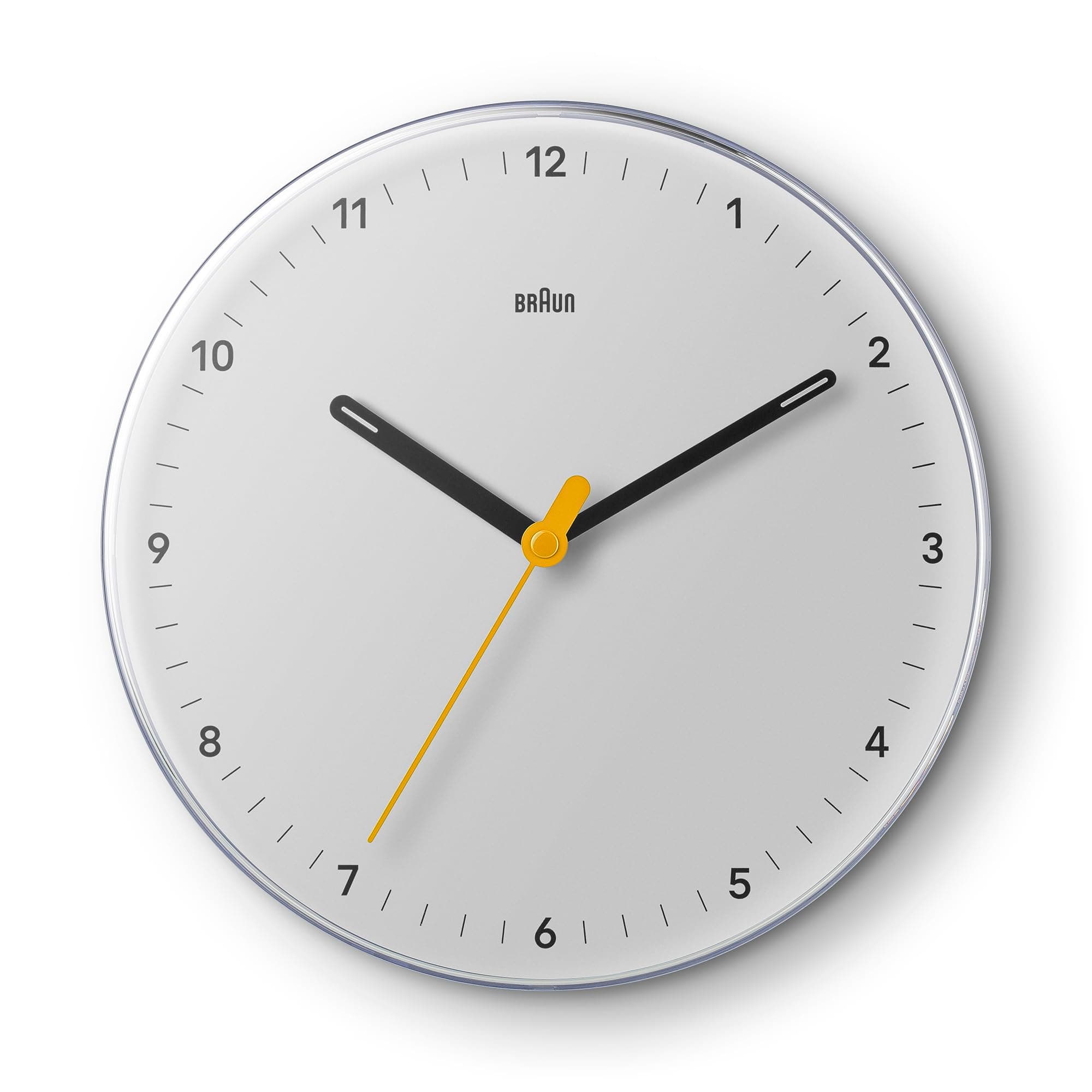 Classic Analogue Wall Clock with Silent Sweeping Quartz Movement, Easy to Read, 23cm Diameter in White, Model BC26W.