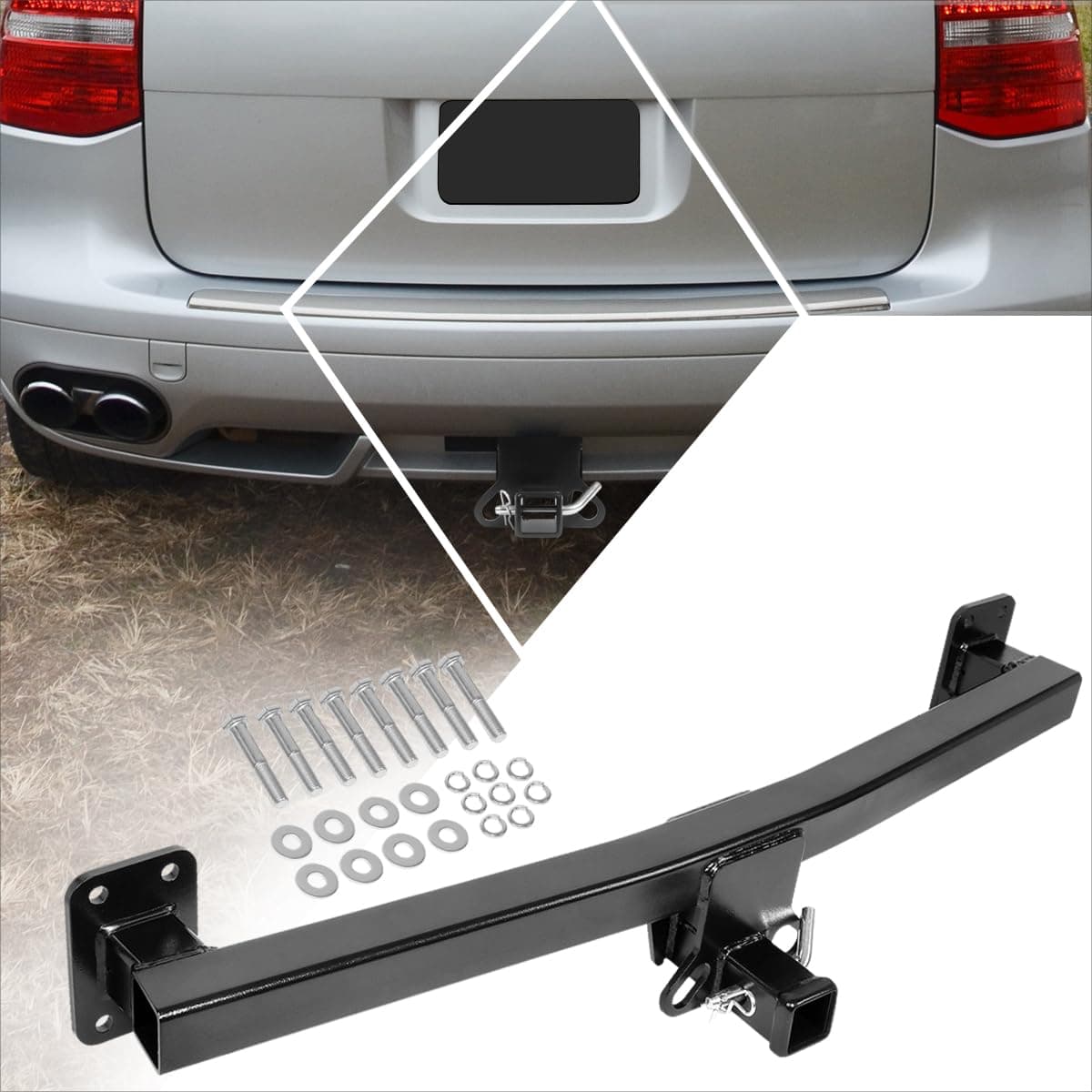 Class 3 Tow Trailer Hitch 2" Receiver Compatible with 04-15 Porsche Cayenne&VW Touareg/07-15 Audi Q7,Black