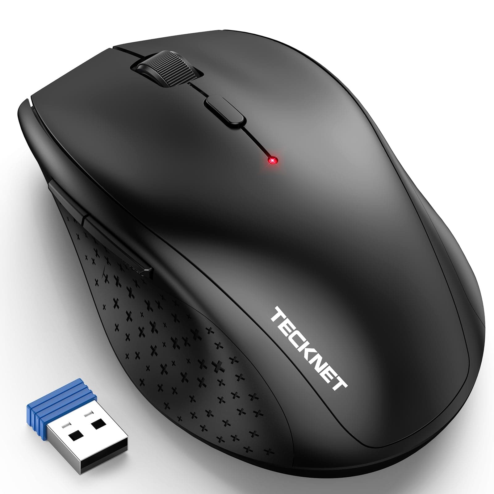 TECKNET Wireless Mouse, 2.4G USB Computer Mouse with 6-Level Adjustable 4800 DPI, Silent Quiet Click,30 Months Battery, Ergonomic Grips, 6 Buttons Portable for PC, Chromebook, Mac