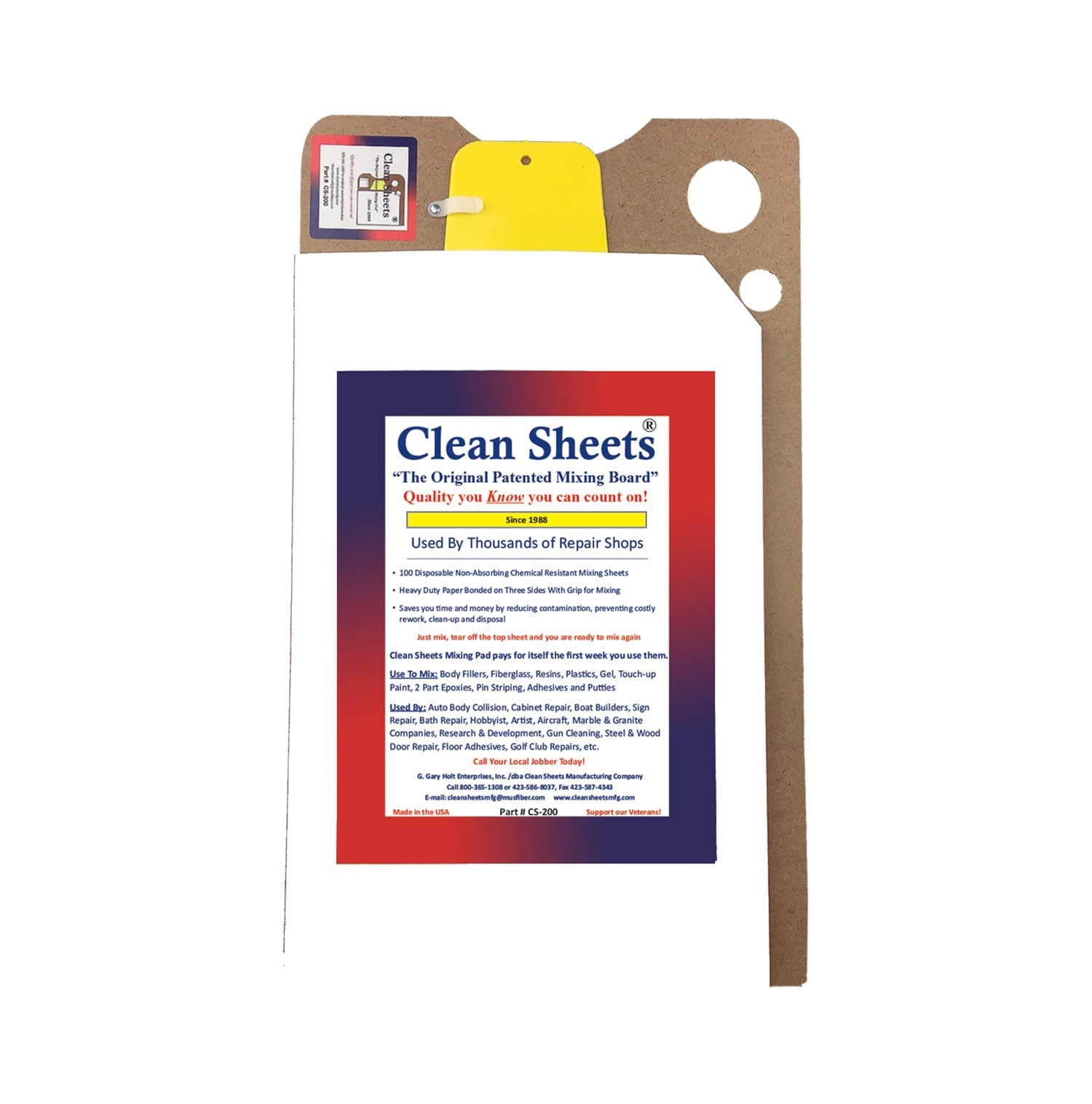 Clean Sheets, CS-200 Auto Body, Mixing Board Tear-Off Quick-Mixing Sheets