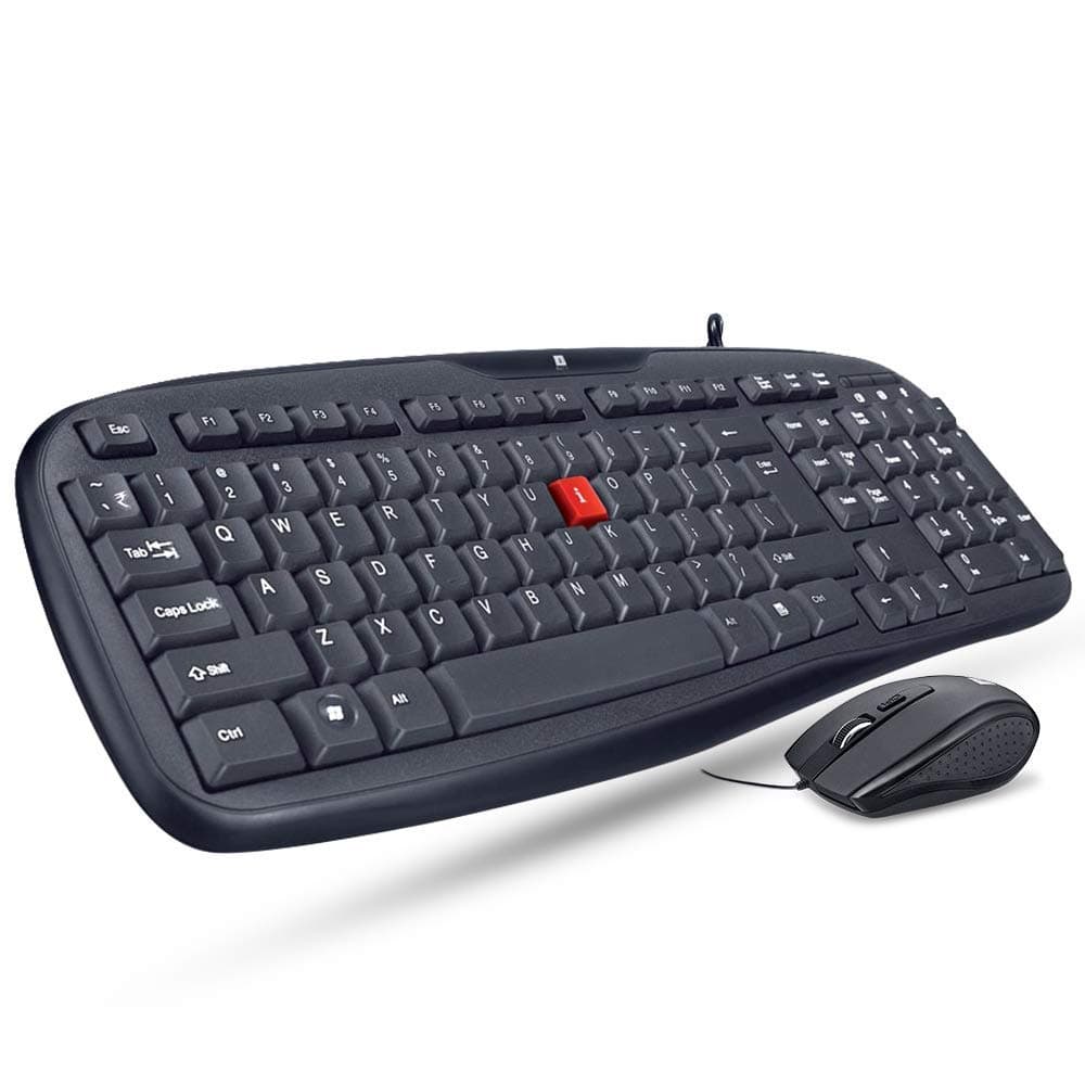 iBall Wintop Soft Key Keyboard and Optical Mouse Combo with Water Resistant Design I Ergonomic & Comfortable Design I Water Resistance I Connectivity-USB Black