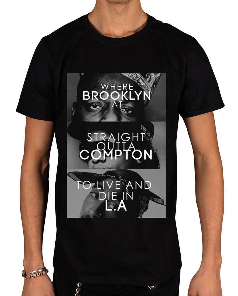 Workshop37 Men's Biggie Eazy E Tupac Legends Lyric Graphic T-Shirt